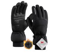 Gloves Men, -20℉ Coldproof Touch Screen Ski Gloves Waterproof Windproof Winter Gloves 3M Thinsulate Snow Insulated Gloves for Walking Running Snowboarding Hiking Outdoor - Black M