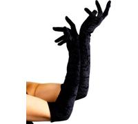 GLOVES VELVET LONG 55CM BLACK ADULT