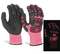 Glovezilla BEESWIFT GLOW IN THE DARK FOAM NITRILE COATED GLOVES PINK XL