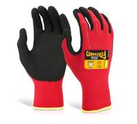 Beeswift Glovezilla Nitrile Nylon Glove Red L (Pack of 10)