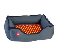 Glovii GPETH Heated Pet's Bed | Electric Pad for Dogs & Cats | Heating Element of Carbon Fibers, 2 Temperature Sensors, Safe Power Cord | Machine Washable, Grey, 60 x 50 cm