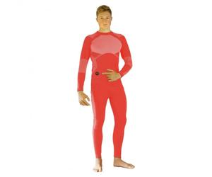 GLOVII HEATED THERMOACTIVE UNDERWEAR SET, SWEATSHIRT AND PANTS, SIZE M, ORANGE, BATTERIES AND CHARGER INCLUDED, GXRM