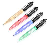 Glovion LED Light Pen, Lighted Ballpoint Pen Penlight for Nighttime Writing, LED Writing Pen Fine Point Black Ink-Mixed Color - Pack of 4 Pens