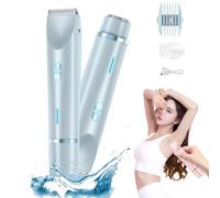 Glow Aura Women's 2-in-1 Body & Facial Shaver, Electric Razor for Sensitive Skin, Blue