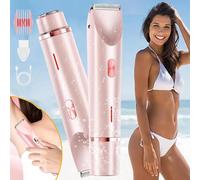 Glow Aura Womens Shaver, 2 in 1 Electric Lady Shaver for Women, Glowshave Hair Remover, Glow Shave for Leg Arm Underarm, 2025 New Wet & Dry Waterproof Electric Bikini Trimmer for Women, Pink