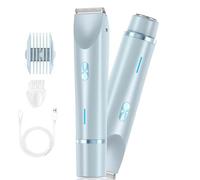 Glow Aura Womens Shaver, Glowshave 2-in-1 Women's Body Shaver, Ipx7 Waterproof Bikini Trimmer Women, USB Rechargeable Lady Shavers, Waterproof Electric Bikini Trimmer for Women Leg Arm Blue
