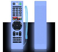 Glow Blue Remote Case for Sony Remote Control, Silicone Sleeve Compatible with Sony Android TV Remote RMT-TX100P RMF-TX310B Washable an-ti Lost Anti-Slip Skin-Friendly