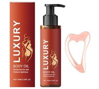 Glow Body Oil for Women with Scraping Board Firming Body Oil for Everyone After the Shower Plumping Moisturizing for Smooth Radiant Skin