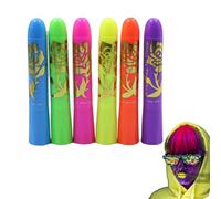 Glow Body Paint, 6Piece Neon Face Paint, Washable Quick-Drying Long-Lasting Markers Makeup Glitter for Night Clubs Parties Cosplay Events Parties Themed Weddings Halloween
