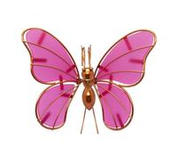 Glow Butterfly Patio Decor, C | Iron Frame Acrylic Panel Accent for Planter Balcony Fence Outdoor Display Art