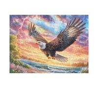 Glow Cloud Flying Eagle 500 Pieces Classic Jigsaw Puzzle Haze Radiance Peak Puzzle for Adults Concentration Training Wall Art Mental Exercise Halloween Thick Cardboard 500 PCS