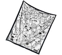 Glow Dark Blanket - Washable Soft Throw Blanket 50" x 60", Color Your Own Quilt Design | Bed Sofa Decor for Kids, Birthday Gift, Dinosaur Theme, Hab