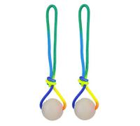 Glow Dog Chew Balls - 2 Pieces Heavy Duty Chew Toy with Rope, Aggressive Tooth Crusher Ball | Small, Medium and Large Breed Puppy, Enrichment of