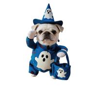 Glow Dog Costume for Halloween, Pet Outfit Set with Pointed Hat and Matching Bag for Party Photos and Fun Dog Outfit Glow Pet Costume Halloween Dress Up with Hat Matching Bag Holiday Festive Photo