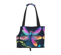 Glow Dragonfly Printed pet Shoulder Bag, Suitable for Small Dogs and Cats, Shopping and Travel Dual-Purpose Bag