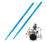 Glow Drumsticks - 1 Pair Fluorescent Nylon 5A 7A Percussion Sticks, UV Black light Reactive Non-LED Light Charged Batons, Unbreakable Cardio Drumming Fitness Sticks | For E-Drums Practice Pad