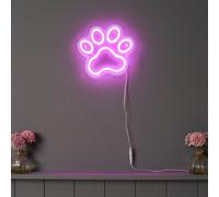 Glow Elkka Paw Print Neon Pink Plug-In Led Wall Light