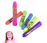 Glow Face Paint - Glowing Face Paint Crayons | Washable Safe Crayon Sticks for Party Halloween Masquerade Adults Outdoor Birthday Makeup Club Kids