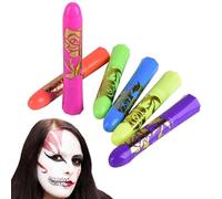 Glow Face Paint | Makeup Neon Face Painting | Safe Crayon Washable Sticks for Masquerade Makeup Halloween Birthday Outdoor Club Adults Kids Party