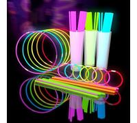 Glow Fever Glow Sticks Bulk 209pcs Party Pack includes 100 8" Glow Bracelets and 109 Accessories, with bonus connectors for lantern and eyeglasses, for Party Festivals Raves Halloween Accessory