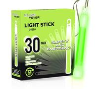 Glow Fever Glow Sticks Bulk, Emergency Safety Military 6'' Lightsticks, Light Up Ultra Bright With 12 Hours Duration For Hiking Party Camping Blackouts Hurricane Shelter Survival Kit (Green, 30PCS)