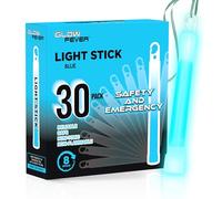 Glow Fever Glow Sticks Bulk, Emergency Safety Military 6'' Lightsticks, Light Up Ultra Bright With 8 Hours Duration For Hiking Party Camping Blackouts Hurricane Shelter Survival Kit (Blue, 30PCS)