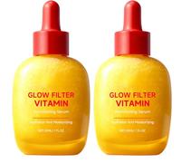 Glow Filter Vitamin Face Serum, Illuminating Glow Facial Serum for Glowing Skin, Hydrating Lightweight Makeup Prep Serum, Radiance Boost Daily Skin Care for Women, 30ml (2ps)