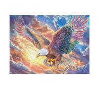 Glow Flying Eagle 500-piece Jigsaw Puzzle Bundle Family Puzzle Lovers Brain Training Mindful Activity Spring Gift Durable Cardboard 500 PCS