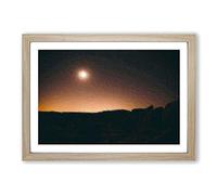 Glow from The Sky Framed Print | A2 Oak Framed Wall Art | Ready to Hang | Modern Landscape Picture | Living Room Bedroom Lounge Office