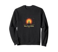Glow From Within: Spiritual Meditation Yoga Sweatshirt, Adult Unisex, Black, S