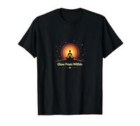 Glow from Within: Spiritual Meditation Yoga T-Shirt, Men, Black, 5XL