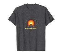 Glow from Within: Spiritual Meditation Yoga T-Shirt, Men, Dark Heather Grey, 6XL