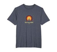 Glow from Within: Spiritual Meditation Yoga T-Shirt, Men's Big and Tall, Heather Blue, 2X Tall