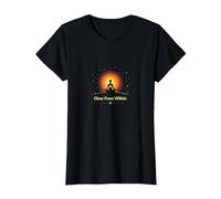 Glow from Within: Spiritual Meditation Yoga T-Shirt, Women, Black, L