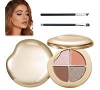 Glow Gallery Highlighting Eye Cheek Palette, Metallic Shimmer Eye Cheek Palette, 4 Color Eyeshadow And Highlighter Makeup,All In One Sleek Palettes