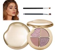 Glow Gallery Highlighting Eye Cheek Palette, Metallic Shimmer Eye Cheek Palette, 4 Color Eyeshadow And Highlighter Makeup,All In One Sleek Palettes