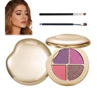 Glow Gallery Highlighting Eye Cheek Palette, Metallic Shimmer Eye Cheek Palette, 4 Color Eyeshadow And Highlighter Makeup,All In One Sleek Palettes