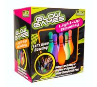 Glow Games, Glow in the dark bowling set with LED lights, 92592, Light up toys, for ages 5+ years.