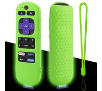 Glow Green Remote Cover Replacement for Roku Voice Remote (Official) Controller RCA1R, RC-GZ1 - Glowing in The Dark - Silicone Case with Lanyard for Roku Players, Audio and TV
