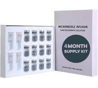 Glow Hair Regrowth System, Micro Infusion Hair Growth Kit - 0.25MM Scalp Stamp with Peptide Serum - Hair Strengthening & Volumising Serum - Fuller, Stronger Hair in 4 Weeks (4 Months Supply)