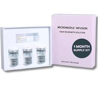 Glow Hair Regrowth System, Micro Infusion Hair Growth Kit - 0.25MM Scalp Stamp with Peptide Serum - Hair Strengthening & Volumising Serum - Fuller, Stronger Hair in 4 Weeks (1 Month Supply)