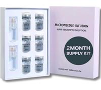Glow Hair Regrowth System, Micro Infusion Hair Growth Kit - 0.25MM Scalp Stamp with Peptide Serum - Hair Strengthening & Volumising Serum - Fuller, Stronger Hair in 4 Weeks (2 Months Supply)
