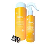 Glow Haircare Shampoo 750ml and 250ml Leave-in Conditioner Set - Strengthening Formula with Natural Oils for Longer, Healthier Hair, Made in The UK - Includes ShopZee Haircare eBook (Vanilla Almond)
