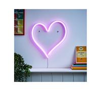 BHS Lighting Glow Heart Neon Wall Light in Pink BHS Lighting Pink