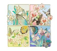 Glow-in Dark Butterfly Fridge Magnets,Set 4 Flower and Glowing Butterfly Magnets For Refrigerator,Luminous Decorative