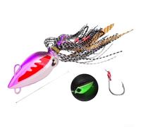 Glow In Dark Fishing Jig With Barbed Hooks For Deep Water Slow Retrieval Marine Angling Gear Realistic Prey Bait Color B(40g Color D)