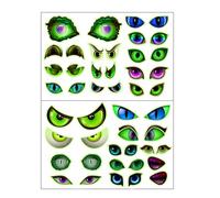 Glow-in-Dark Halloween Scary Eyes Auto-Adhesive PVC Wall Decals for Indoor/Outdoor Party Decor Scary Glowing in Dark Eyes Decors