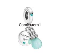 glow in dark light bulb sterling silver charm for pandora bracelet