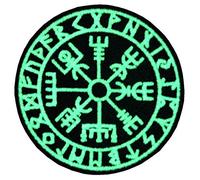 Glow in Dark Patch Vegvisir Viking Compass Norse Rune Morale Tactical Embroidered Applique Fastener Hook & Loop Emblem