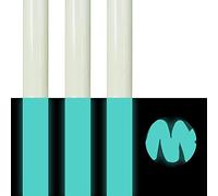 Glow in Dark Puff HTV Heat Transfer Vinyl White, 3D Puff Heat Transfer Vinyl, Neon Blue Iron on Vinyl, Color Changing White Flocking Vinyl Heat Transfer 3 Sheets 12”X10”(30.5X25cm)